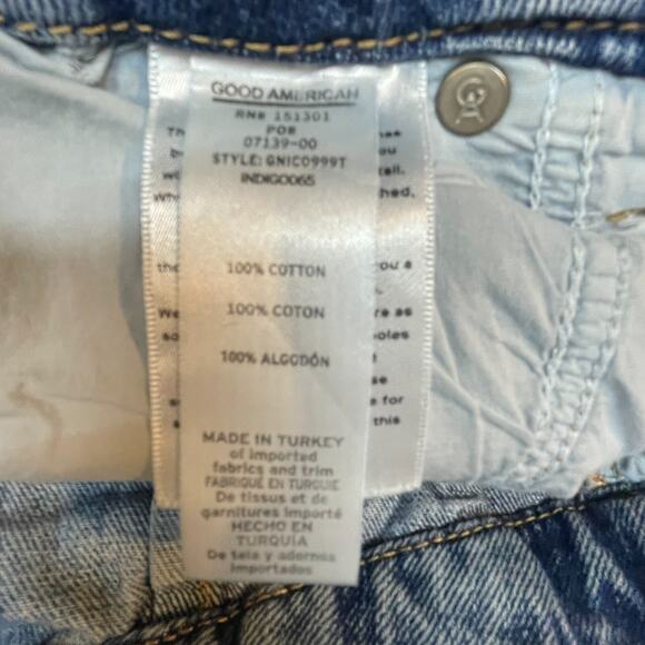 Good American Jeans Womens 4 Blue Good 90s Icon Distressed Straight High Rise - Picture 7 of 12